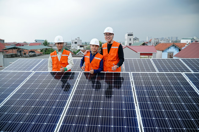 Hệ thống điện mặt trời BigK được lắp cho một hộ gia đình ở Hà Nội