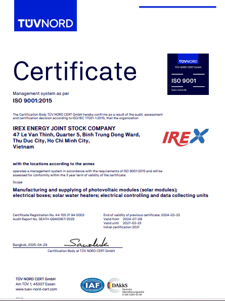 ISO 9001:2015 – TUV NORD