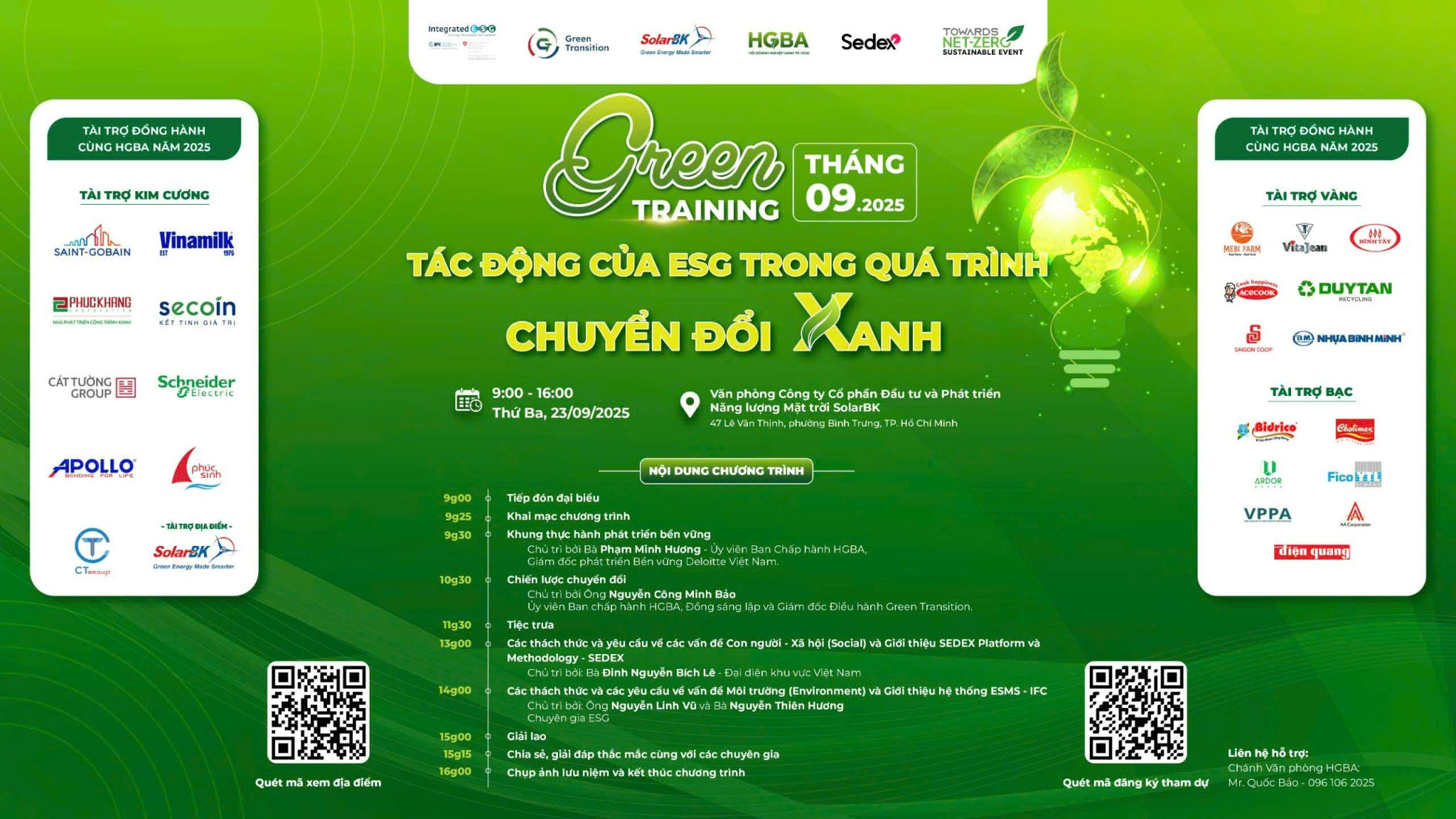 SolarBK đồng hành cùng GREEN TRAINING tháng 9/2025: Tiên phong ESG, kiến tạo tương lai xanh