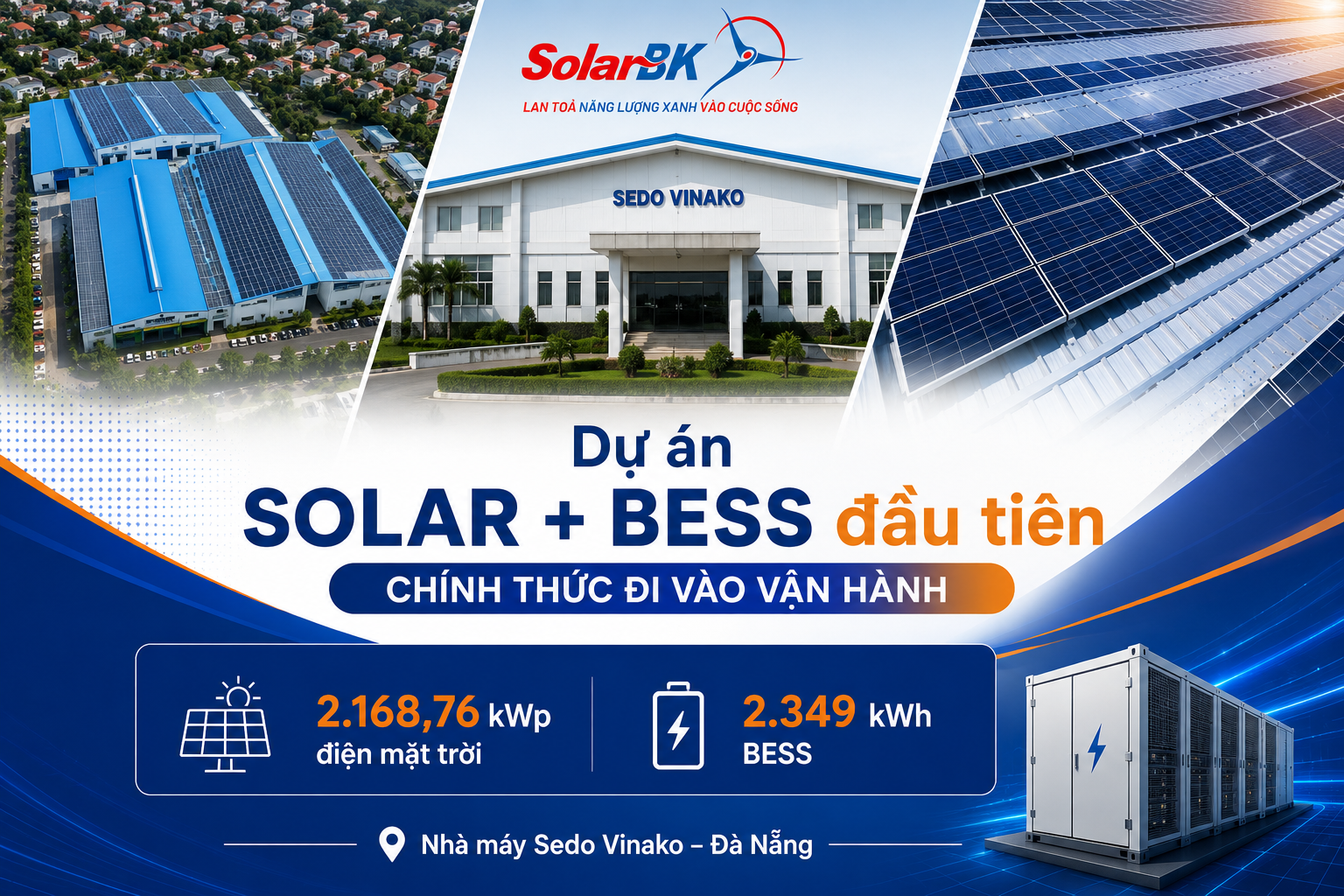 Vận hành dự án điện mặt trời tích hợp BESS đầu tiên tại Sedo Vinako